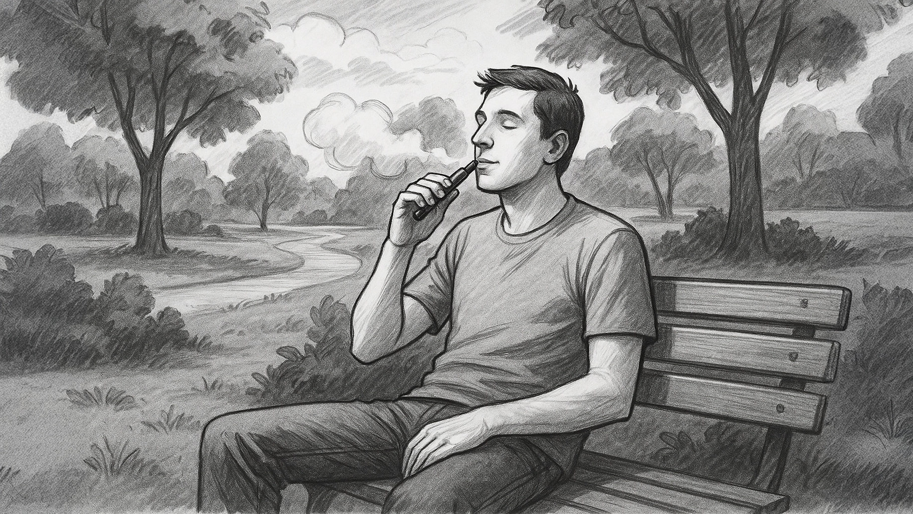 Medium intimate shot of Saif and Nasser sitting on the school steps, scrolling through the phone. Flashback in black and white shows Abdullah mischievously downloading a file on Nasser’s device.